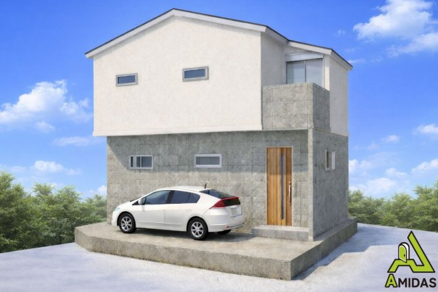富田町5丁目Bプラン　建築条件付土地の外観パース|新築参考プラン/建物価格2198万円、建物面積101.66m2