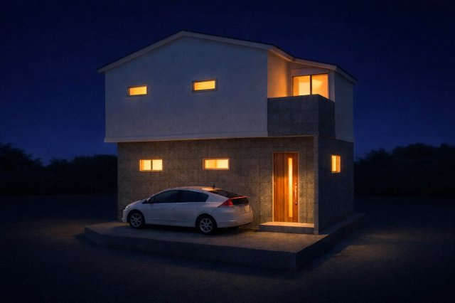 富田町5丁目Bプラン　建築条件付土地の外観パース|新築参考プラン/建物価格2198万円、建物面積101.66m2