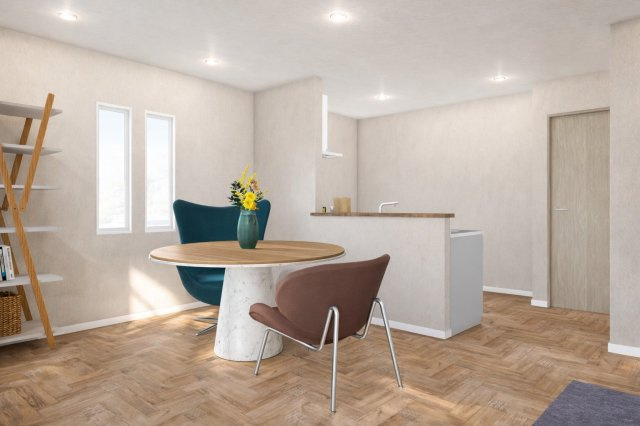 富田町5丁目Bプラン　建築条件付土地の完成予想図|【LDK18.25帖/イメージパース】