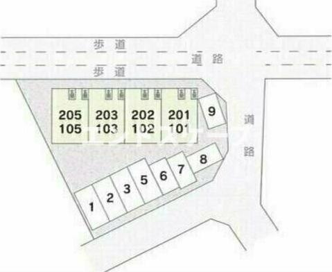 MKcourt　(エムケーコート)の区画図|高崎、前橋、伊勢崎エリアのお部屋探しはエンドスケープまで！お客様の理想お聞かせ下さい♪