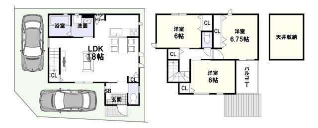 富田町5丁目　建築条件付土地の参考プラン