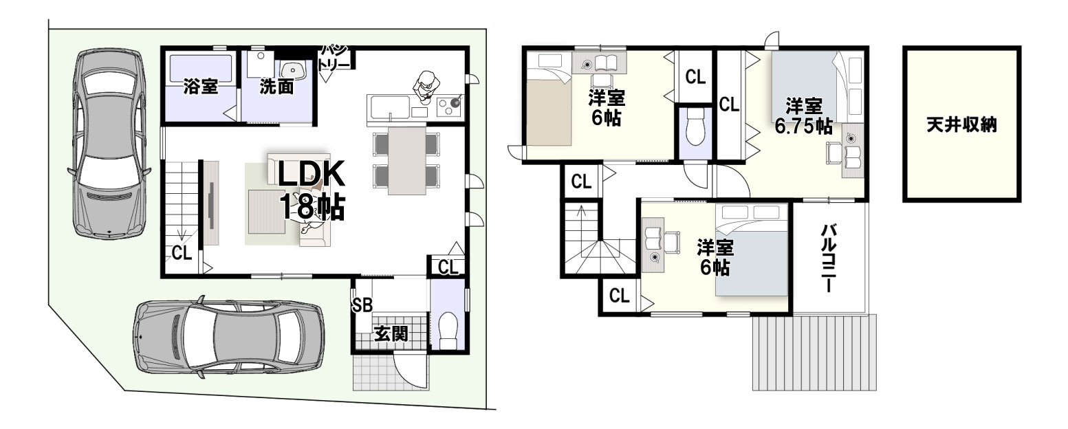 富田町5丁目　建築条件付土地の参考プラン