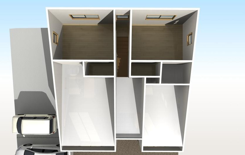 高知市八反町　売地（建築条件付き）の完成予想図|プライバシーが保たれる“独立した2部屋