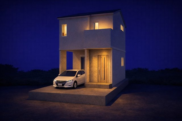 日向町Cプラン　建築条件付土地の外観パース|新築参考プラン/建物価格1998万円、建物面積79.11m2