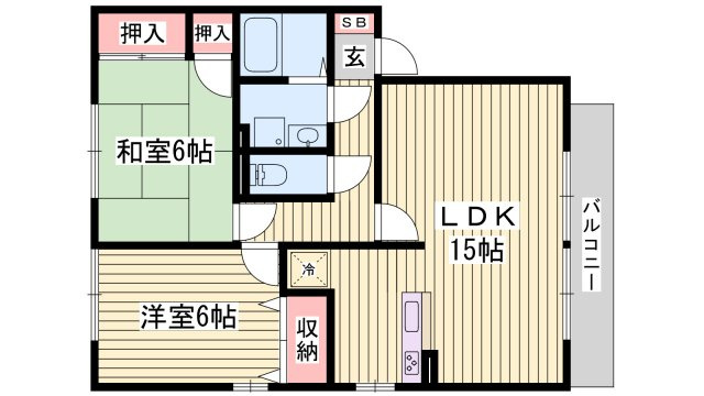 サンアベニュー田寺１の間取り