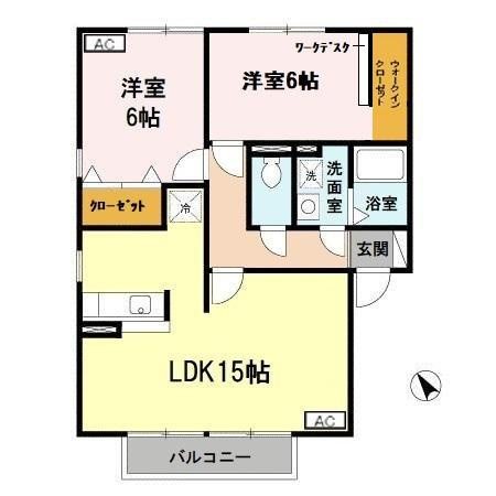 サンアベニュー田寺１の間取り