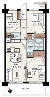 【間取り】 | ライオンズマンション川口飯塚第3