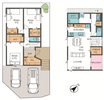 神戸市垂水区小束山　新築一戸建ての間取り|1号地