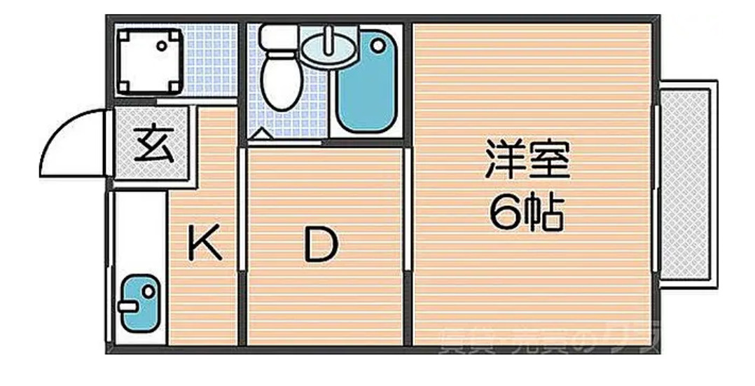 大阪市西成区天下茶屋東　文化住宅の間取り