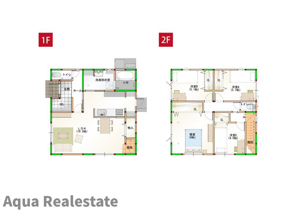 オール電化デザイナーズハウス坂出市谷町⑤の間取り|こちらの居間で趣味の時間をお楽しみください