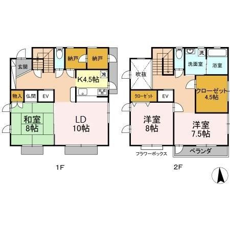三輪三丁目戸建の間取り