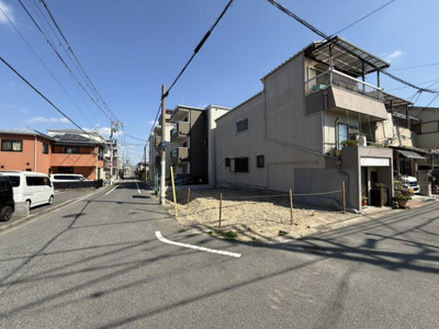 【前面道路含む現地写真】 | 【プレイワーク香ヶ丘町Ⅱ】新築建売・浅香山小・南西角地・4LDK・堺市堺区香ヶ丘町5丁 | 前面道路含む現地写真です