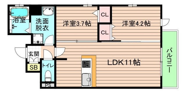 ライフフィールド都島　ラ・フォンテの間取り