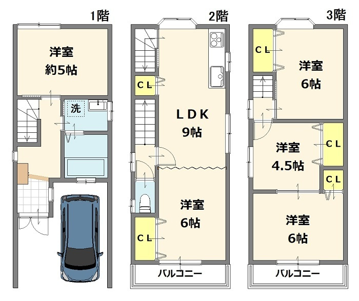 東大阪市新池島町１丁目　中古戸建の間取り