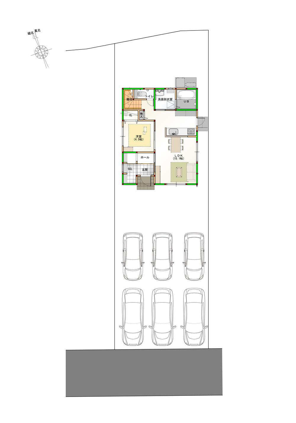 オール電化デザイナーズハウス高松市太田上町建売⑥の前面道路含む現地写真|前面道路含む現地写真です