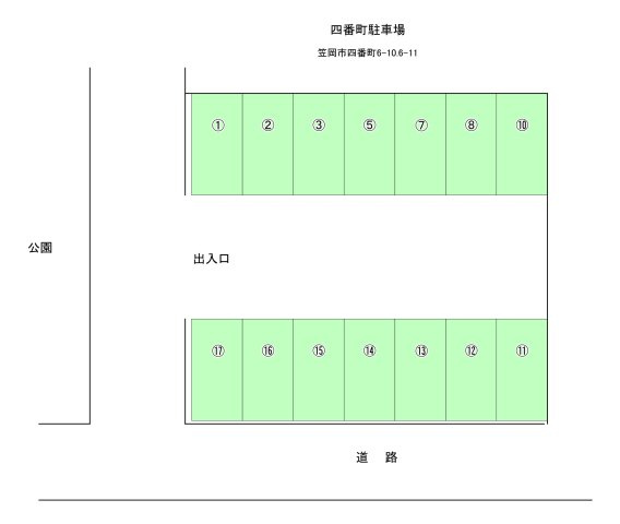 四番町駐車場の区画図|四番町駐車場