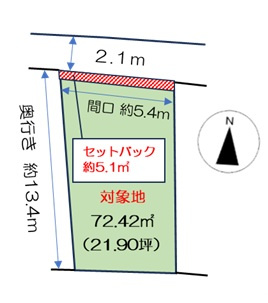 岡山市北区七日市東町 土地の区画図|◆敷地は21.90坪ございます。
