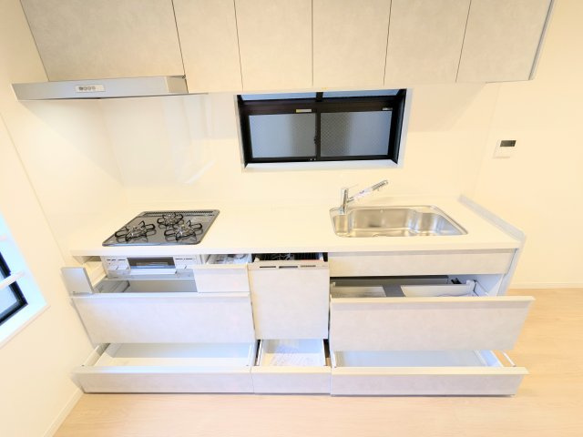 台東区東上野５丁目の戸建のキッチン|～食器洗浄乾燥機付のキッチン写真～