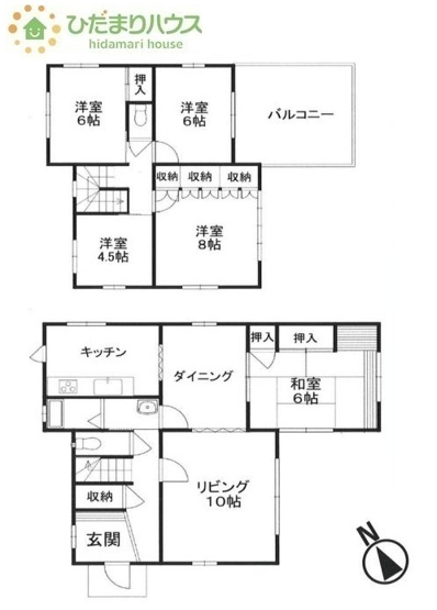 【間取り】 | 牛久市田宮町　中古戸建 | お料理に集中したい方向けの独立キッチン！