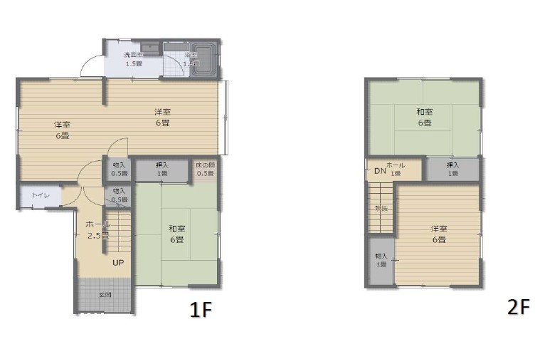 近江八幡市篠原町３丁目　中古戸建の間取り