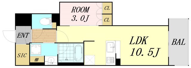 コンフォリア・リヴ博労町一丁目Q　仲介手数料無料の間取り
