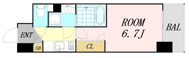 セレニテ心斎橋グランデ 仲介手数料無料の間取り