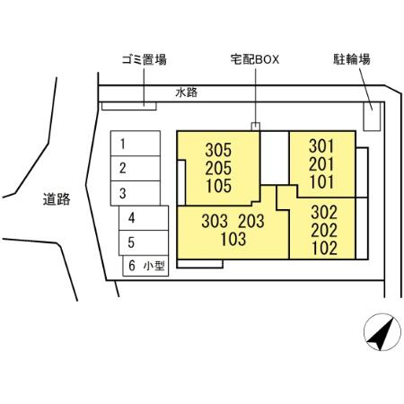 D-ROOM板付の区画図