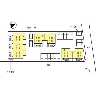 【区画図】 | セジュールプロプル B棟
