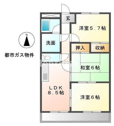 グランドールＡの間取り|間取図