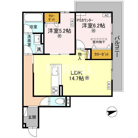 D-residence荘園B棟の間取り