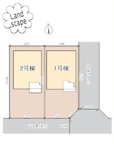 伊勢原市高森台3丁目新築戸建て　第2-2号棟の区画図|区画図「伊勢原市高森台3丁目新築戸建て　１号棟」