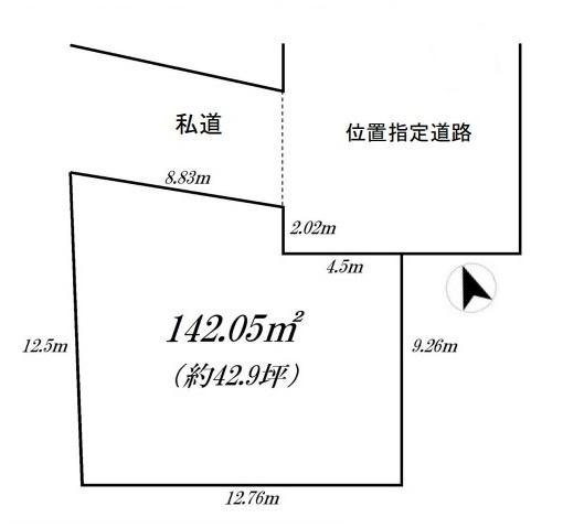 大和高田市大字大中の売地の土地図