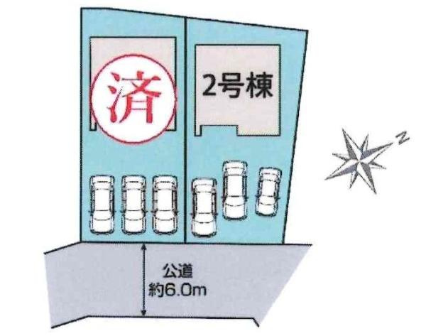 豊田市丸山町4丁目　全2棟・2号棟の区画図|2号棟です。