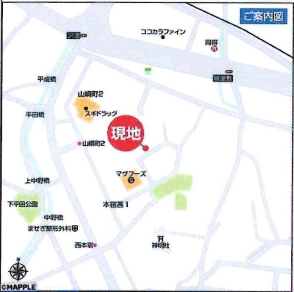 岡崎市本宿茜　全1棟・A号棟のその他|交通アクセス図です。