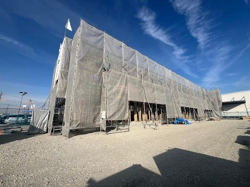 大口町　新築賃貸アパートの外観|建築現場