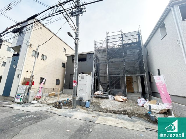大阪市生野区田島　第4期　新築一戸建ての外観|周辺は落ち着いた街並みの住宅地！子育てがしやすい住環境です！まだ未完成ですが、現地でしかわからない事もございます。是非一度ご覧ください。