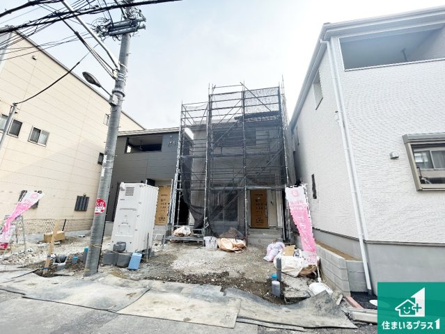 大阪市生野区田島　第4期　新築一戸建ての外観|周辺は落ち着いた街並みの住宅地！子育てがしやすい住環境です！まだ未完成ですが、現地でしかわからない事もございます。是非一度ご覧ください。