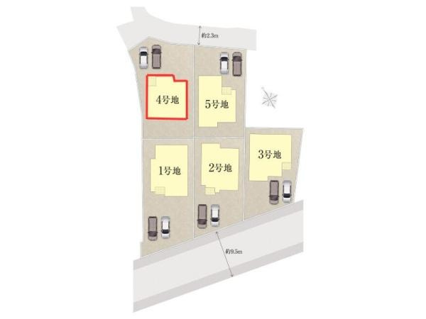タマタウン鶴崎駅北　4号地の区画図|※図面と現況が異なる場合は現況を優先させていただきます。
