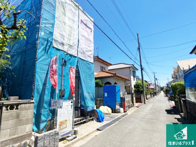 加古川市野口町北野　第2期　新築一戸建ての前面道路含む現地写真|周辺は落ち着いた街並みの住宅地！子育てがしやすい住環境です！まだ未完成ですが、現地でしかわからない事もございます。是非一度ご覧ください。