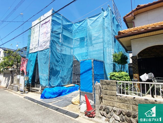 加古川市野口町北野　第2期　新築一戸建ての外観|周辺は落ち着いた街並みの住宅地！子育てがしやすい住環境です！まだ未完成ですが、現地でしかわからない事もございます。是非一度ご覧ください。
