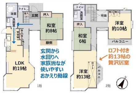 川越市川鶴中古戸建の間取り