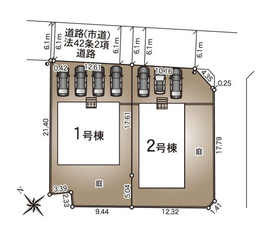 熊本市北区植木町正清第1-2棟（2号棟）の区画図|配置図（2号棟）