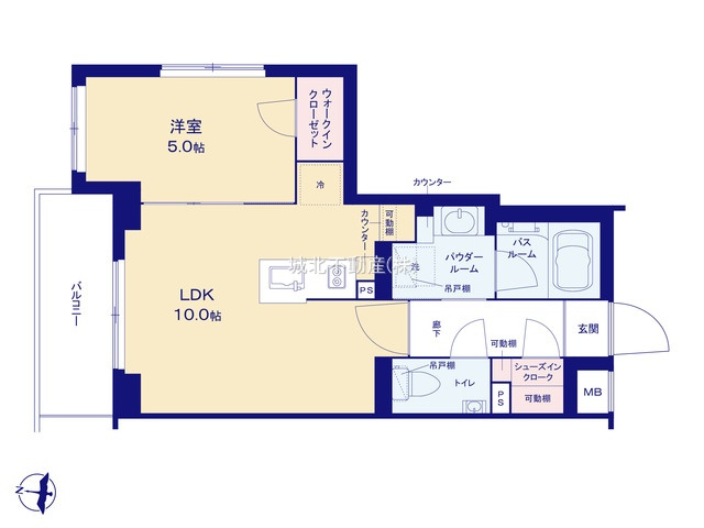 パレステージ練馬Ⅲの間取り|専有面積37.52㎡ 1LDK
コンパクトながらWICやSICなど収納も充実した間取り