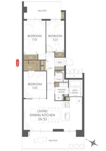 【間取り】よこすか海辺ニュータウンシーサイドスクエアセントラルタワー 