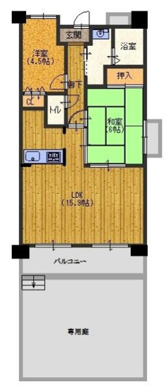 【間取り】 | プランメゾン八尾Ⅱ番館（オーナーチェンジ）JR加美駅 | 賃貸中（オーナーチェンジ）