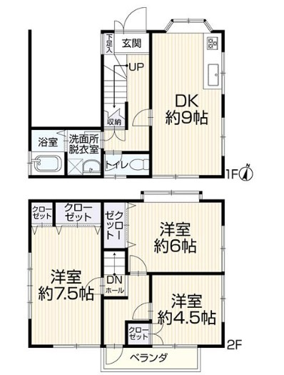【間取り】 | 花見川区朝日ヶ丘３丁目　中古戸建て | 間取り図