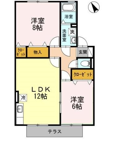 ハイカムールはなべＢ棟の間取り