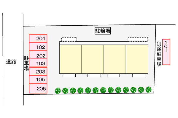 ベルメゾンの駐車場