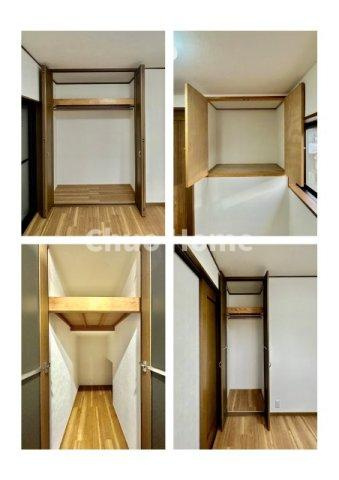 葛飾区南水元2丁目中古住宅の収納|居室にはクローゼットを完備し、自由度の高い家具の配置が叶うシンプルな空間です。お子様の成長と必要になる子供部屋を与えるにはぴったりの間取りですね。