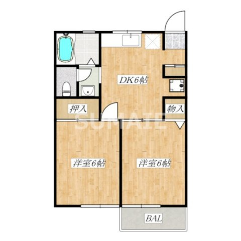 コスモクレールⅢの間取り|振分けタイプです♪